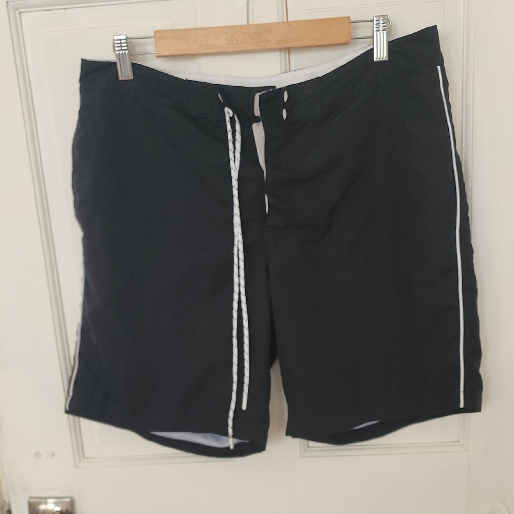 Express Black and White Men's Swim Board Shorts